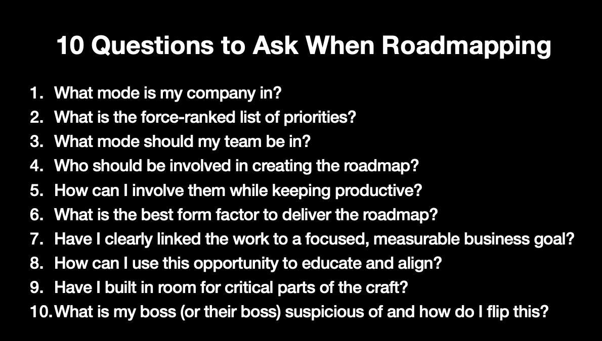 first principles roadmap questions